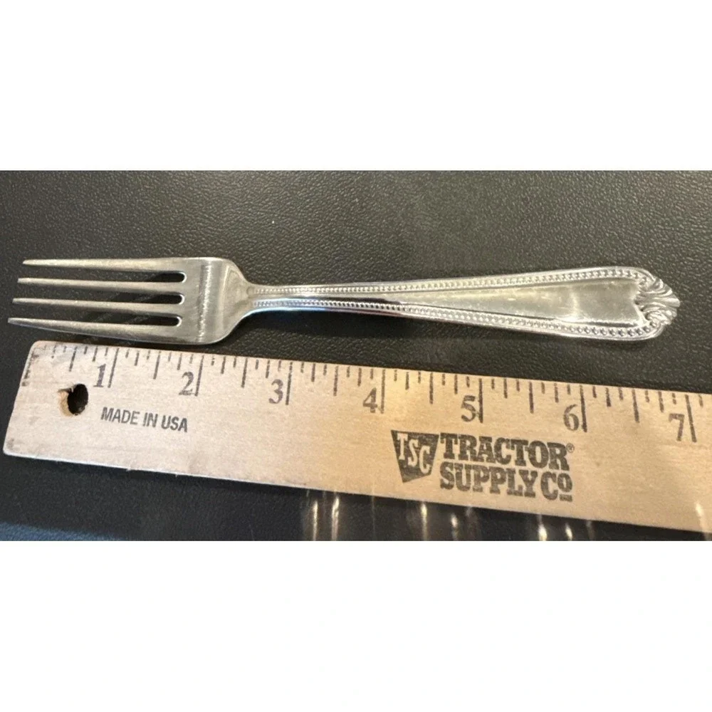 Lenox Bead Plume Glossy Salad Fork Forks Set Of 2 Stainless Flatware